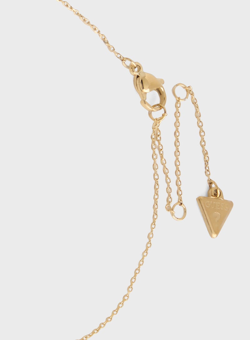 GUESS 16-18" Two Circle Heart Crys Short Necklace - Image 3