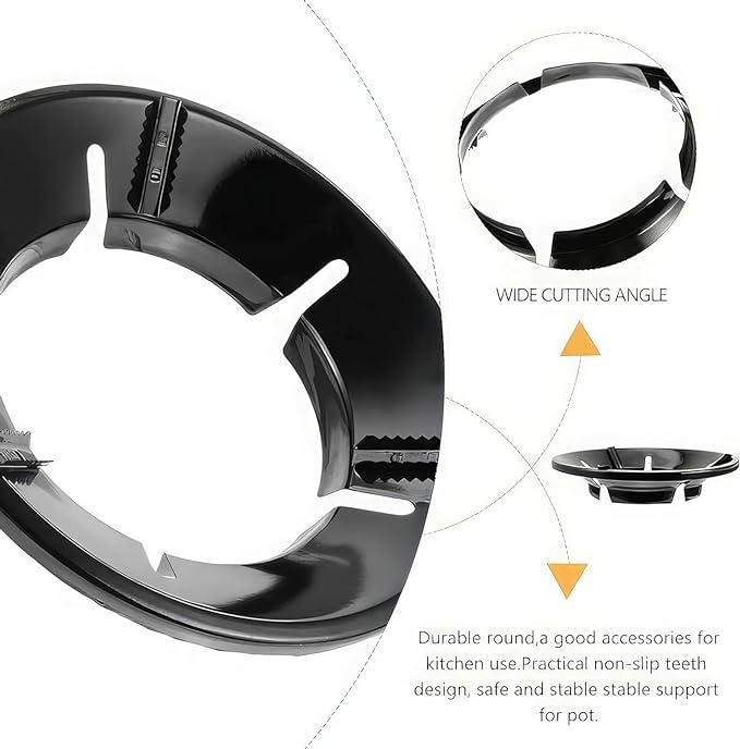 Rikriva Black Gas Saver Burner Stand Gas Chula Burner Gas Saver Stand Jali Ring Fire Windproof Energy Saving Gas Chula Support Stand 4 Legs Supported for Indian Gas 07Mm Pack of 2 Black Metal - Image 2