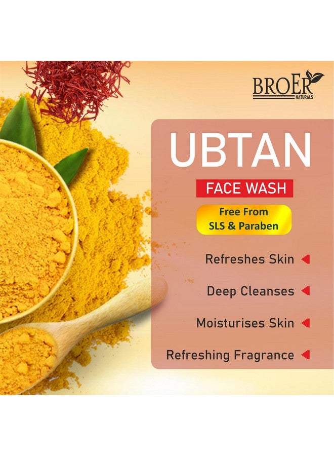 BROER Ubtan Face Wash, Infused with Turmeric & Saffron For Tan removal and Skin brightening, For Men and Women, (pack of 4) 400ml - Image 3