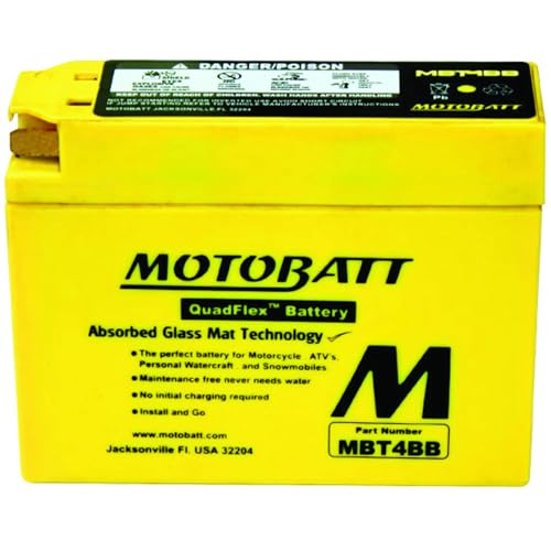 MotoBatt MBT4BB New Battery For Motobatt 2.5Ah, Suzuki Dr-Z70 2008 2009, Yam00 2001-2009, Sr400 (Fi) 2010-2013, Ttr110E Electric Start 2008-2014 YT4B-BS Large - Image 2