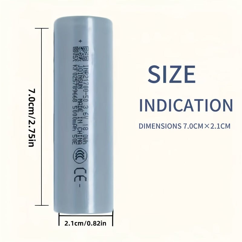 8pcs 21700 Flat Top Lithium Battery Large Capacity 5000mAh 3.6V Rechargeable - Image 3