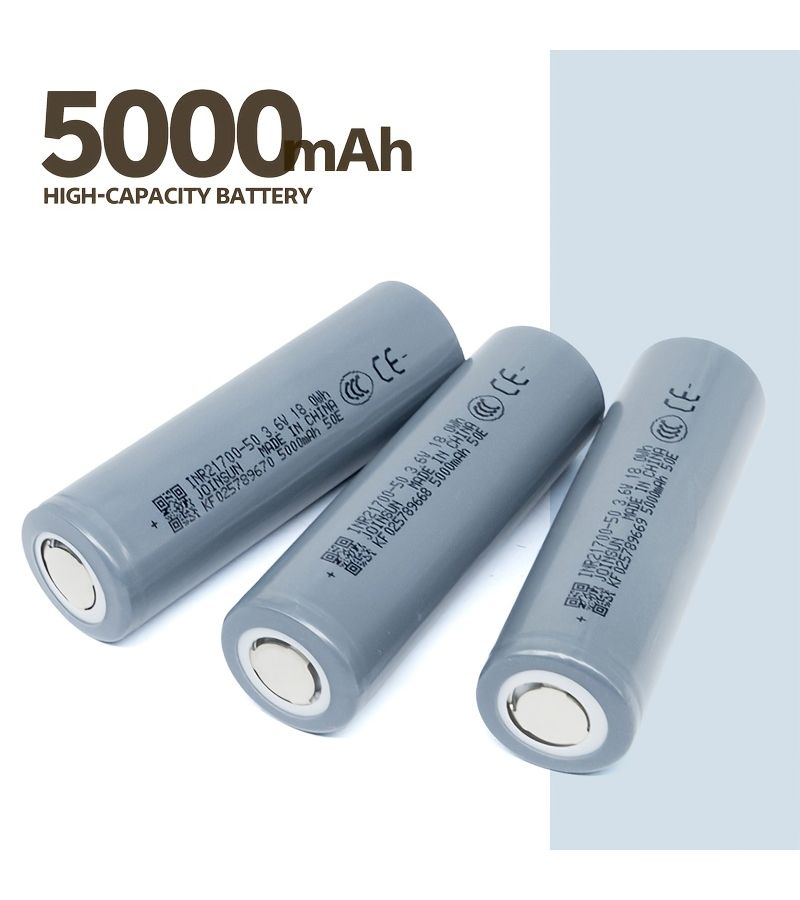 8pcs 21700 Flat Top Lithium Battery Large Capacity 5000mAh 3.6V Rechargeable - Image 4