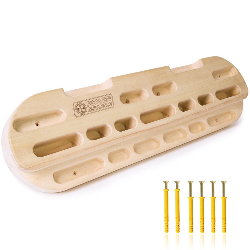 POWER GUIDANCE Rock Climbing Hangboard Wooden Hand Grip Strengthener Forearm Exerciser for Climbers Athletes - Image 1