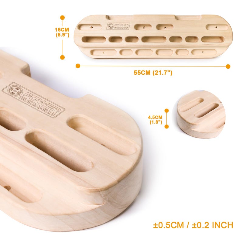 POWER GUIDANCE Rock Climbing Hangboard Wooden Hand Grip Strengthener Forearm Exerciser for Climbers Athletes - Image 2