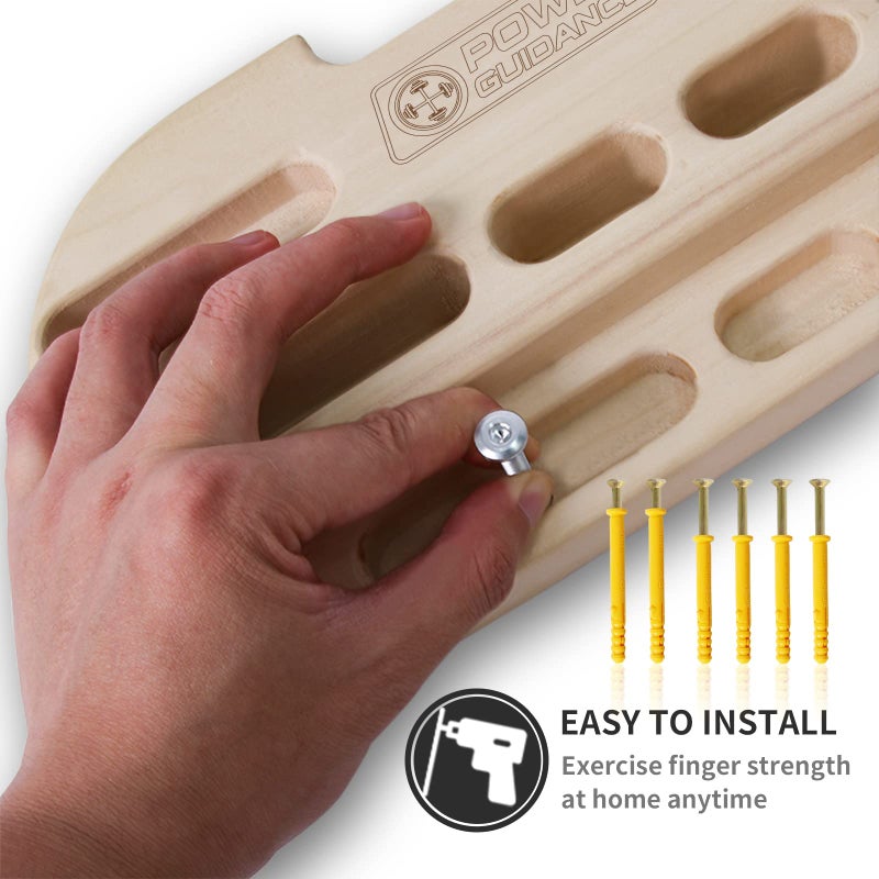 POWER GUIDANCE Rock Climbing Hangboard Wooden Hand Grip Strengthener Forearm Exerciser for Climbers Athletes - Image 4