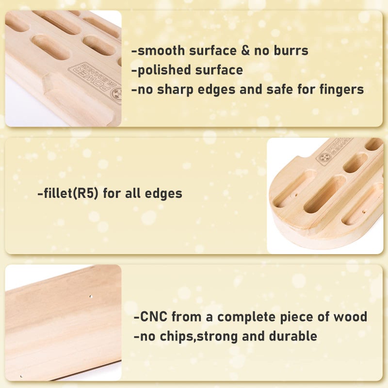 POWER GUIDANCE Rock Climbing Hangboard Wooden Hand Grip Strengthener Forearm Exerciser for Climbers Athletes - Image 5