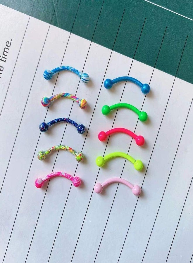 EVELICAL 30Pcs 16G Eyebrow Piercing Rook Curved Barbell Kit Eyebrow Tragus Lip Rings for Women Men Body Piercings 8mm - Image 3