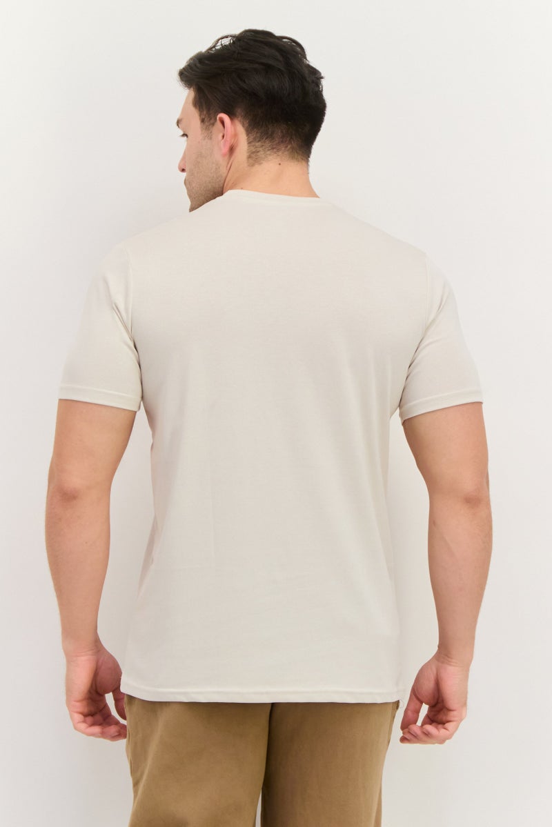 RBX Men Sportswear Fit Short Sleeves Outdoor T-Shirt, Beige  - Image 3