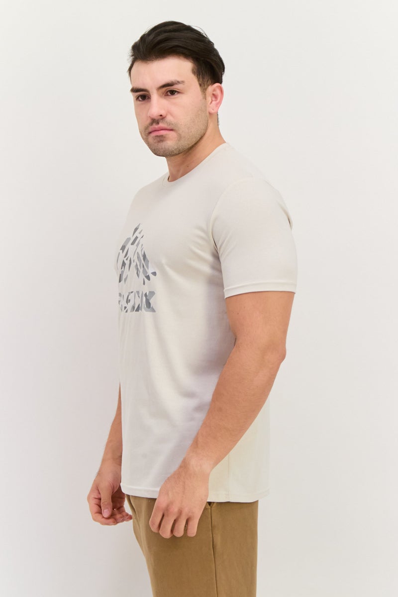 RBX Men Sportswear Fit Short Sleeves Outdoor T-Shirt, Beige  - Image 2