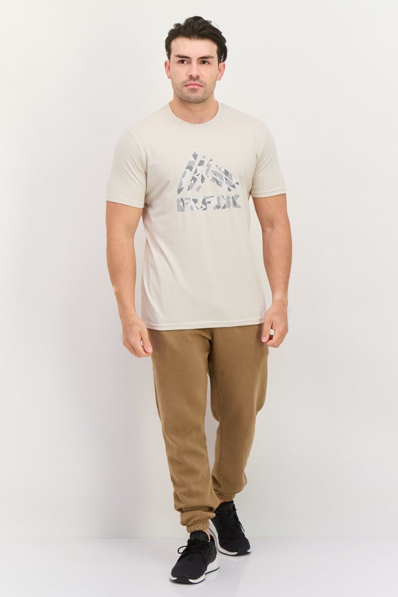 RBX Men Sportswear Fit Short Sleeves Outdoor T-Shirt, Beige  - Image 4