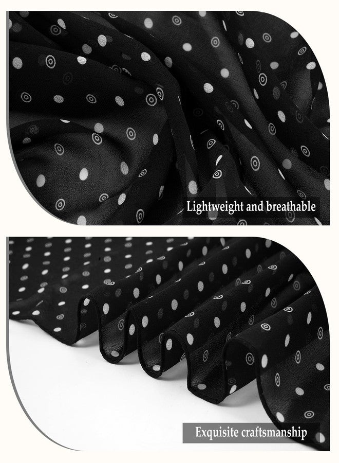 E-Clover Neck Scarf for Women Fashion Head Scarves for Women Lightweight Scarf for Handbag Hat, Black, standard - Image 3