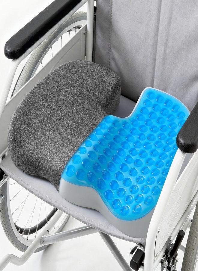 Medisana Gel Wheelchair Cushions for Pain Relief, GC 200G Seat Cushion for Tailbone, Sciatica, Back & Hip Support, Ergonomic Office Chair Cushion for Office, Car Seat & Wheelchair (Grey-22×16"×3") - Image 1