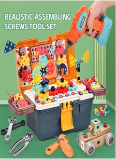Generic 298-Piece Magic Montessori Play Toolbox, Kids Design and Drill Toy Set with Electric Drill, Screwdriver Toy Power Tools Box Drill and Screw Kit for Boys Girls  - Image 1