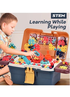 Generic 298-Piece Magic Montessori Play Toolbox, Kids Design and Drill Toy Set with Electric Drill, Screwdriver Toy Power Tools Box Drill and Screw Kit for Boys Girls  - Image 2