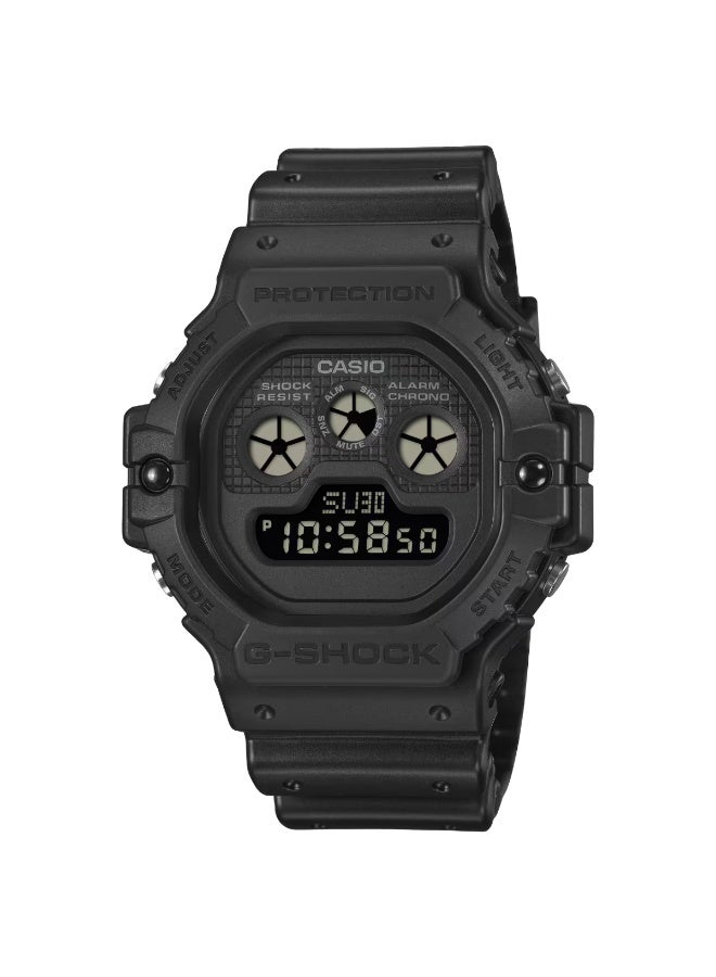 G-SHOCK Digital Men’s Watch DW-5900UBB-1D, 51.4 mm Black Resin Case & Strap, Triple Graph Display, Shock-Resistant, LED Backlight, 200 m WR - Image 2