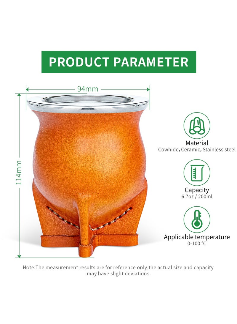 كوبرو كوب يربا ماتيه بطبقة خارجية من الجلد وبطانة داخلية من السيراميك مع  شفاطة وفرشاة تنظيف - Image 5