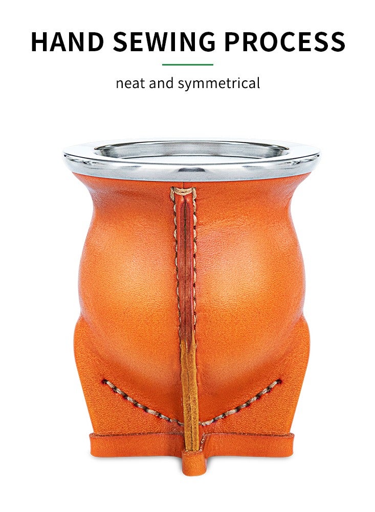 كوبرو كوب يربا ماتيه بطبقة خارجية من الجلد وبطانة داخلية من السيراميك مع  شفاطة وفرشاة تنظيف - Image 4