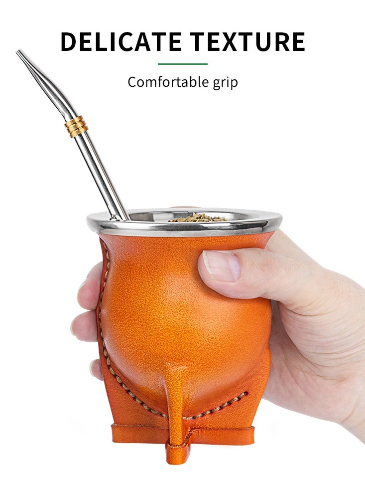 Yerba mate tea cup, leather outer layer, ceramic lining, with straw and cleaning brush - pzsku/Z9BAF24EF6A0688929251Z/45/_/1714212898/b3e5e27b-59e1-468d-994b-f5082906bf73