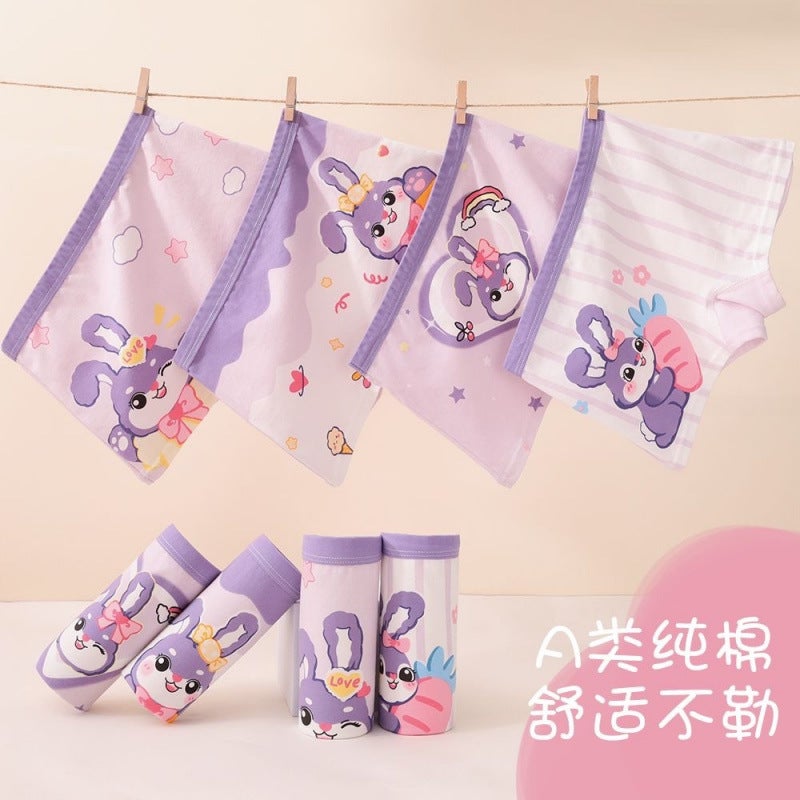 Girls' Pure Cotton Boxer Shorts Baby Infant Little Girl Middle-Aged Children Primary School Students Boxer Briefs Without Pp - Image 5
