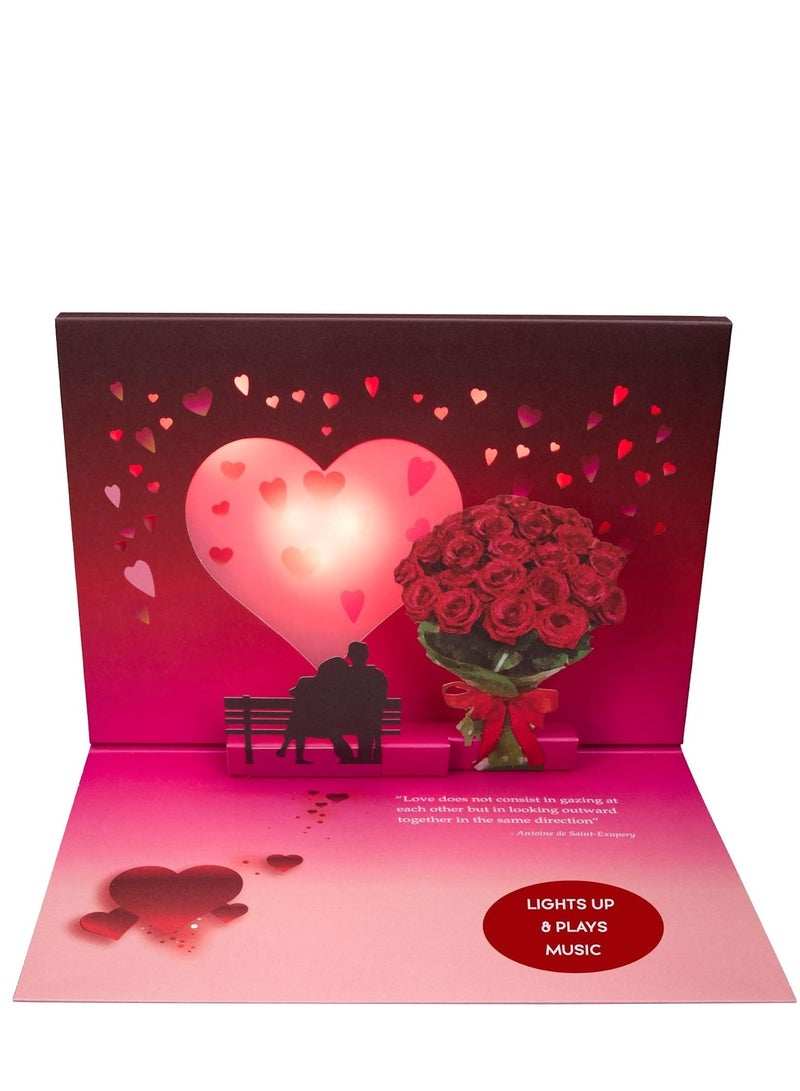 Pop Up Card Day, Lights & Music Pop Up Happy Anniversary Plays Song 'Just The Two of Us' Cards for Husband Wedding Present for Wife, Couple | Her, Him - Image 1