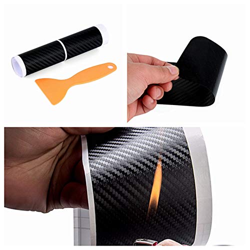 Kelenate® (Black) 4Pcs 23.6Inch Car Door Sill Protector, Automotive Door Sill Scuff Plate Film Carbon Fiber Vinyl Wrap Stickers, Anti Scratch Entry Guard Compatible with Vitara Brezza - Image 5