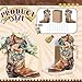 Dunzoom 12 Set Western Cowboy Boots Flower Boxes Vase Centerpieces Brown Water Color Boot Shape Gift Boxes Western Theme Party Favor for Rodeo Birthday Shower Garden Tea Party Wedding Supplies - Image 4