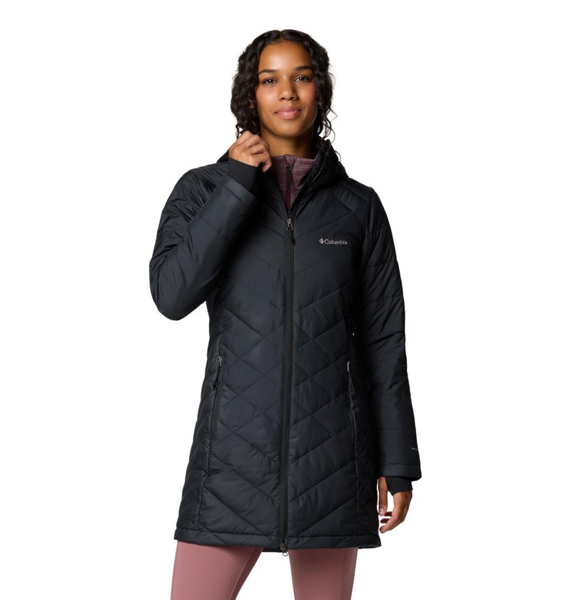 Columbia Womens Heavenly Long Hooded Puffer Jacket, Black, 2X - Image 1