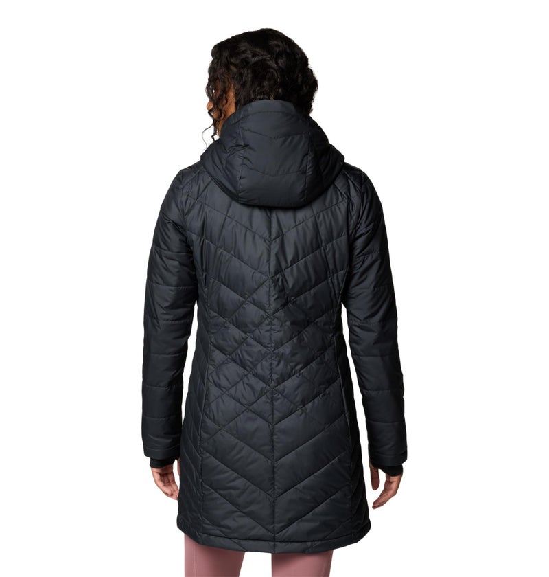 Columbia Womens Heavenly Long Hooded Puffer Jacket, Black, 2X - Image 2