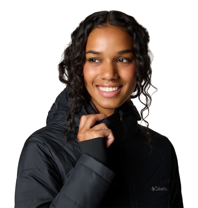Columbia Womens Heavenly Long Hooded Puffer Jacket, Black, 2X - Image 3