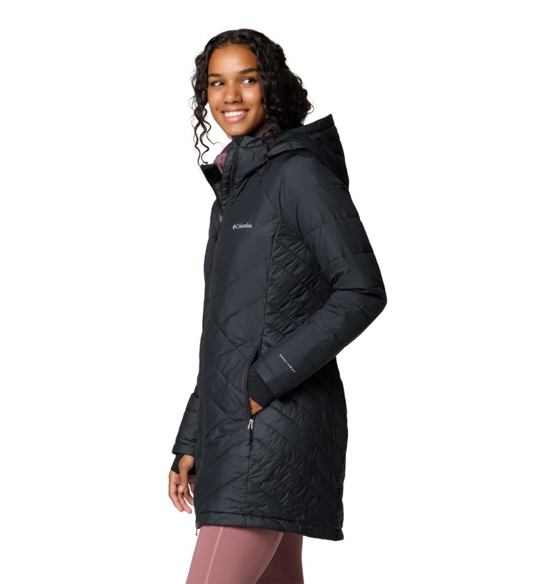Columbia Womens Heavenly Long Hooded Puffer Jacket, Black, 2X - Image 5
