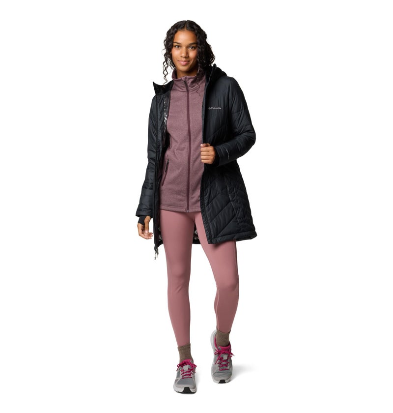 Columbia Womens Heavenly Long Hooded Puffer Jacket, Black, 2X - Image 4
