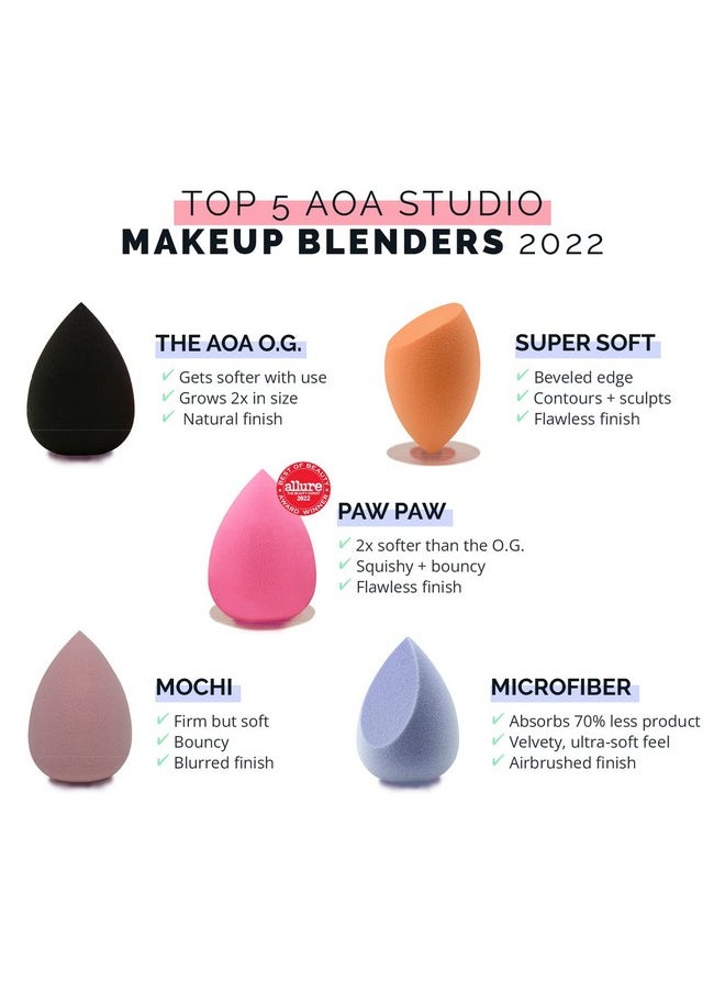 AOA STUDIO - Beauty Makeup Sponge Blender Multiple Combo Set For Gift Makeup Blender Latex Free And High Definition Set Of 5 For Powder Cream And Liquid - Image 1