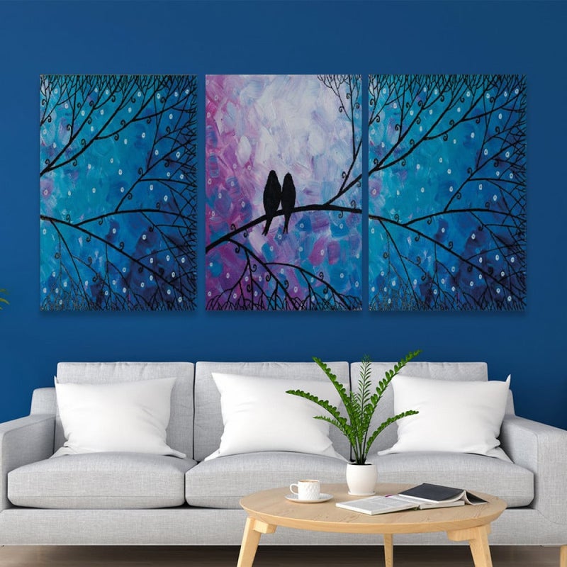 ماركتنا ثلاث لوحات قماشية فخمة بتصميم مودرن مع برواز مجوف مقاس (120×60) ثلاث قطع - Image 1