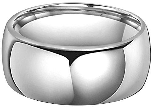 CROWNAL 4mm 6mm 8mm 10mm Tungsten Wedding Band Ring Men Women Plain Dome Polished Size Comfort Fit Size 3 To 17 (10mm,9) - Image 2