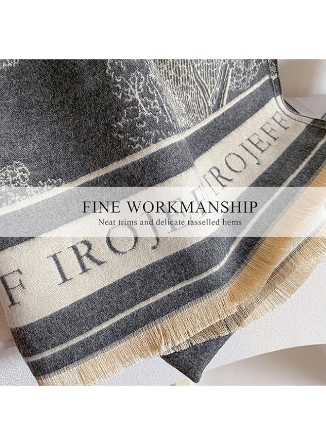 سكارف باشمينا ناعم للنساء، يمكن لفه، متعدد الاستخدامات، شال بطانية، سكارف كبير، شال يمكن للارتداء في المساء بتصميم بطانية، رداء بونشو مفتوح من الأمام من شو داي - Image 5