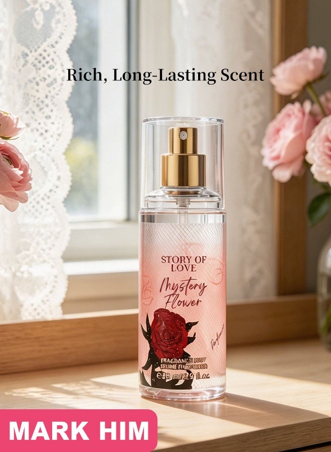 MARK HIM Women's Ultimate Fragrance Ritual Gift Set, Body Mist 88ml, Perfume 20ml, Hair Fragrance 100ml, Body Lotion 90ml, Luxurious Scented Self-Care Gift for Her, Mystery Flower - Image 2