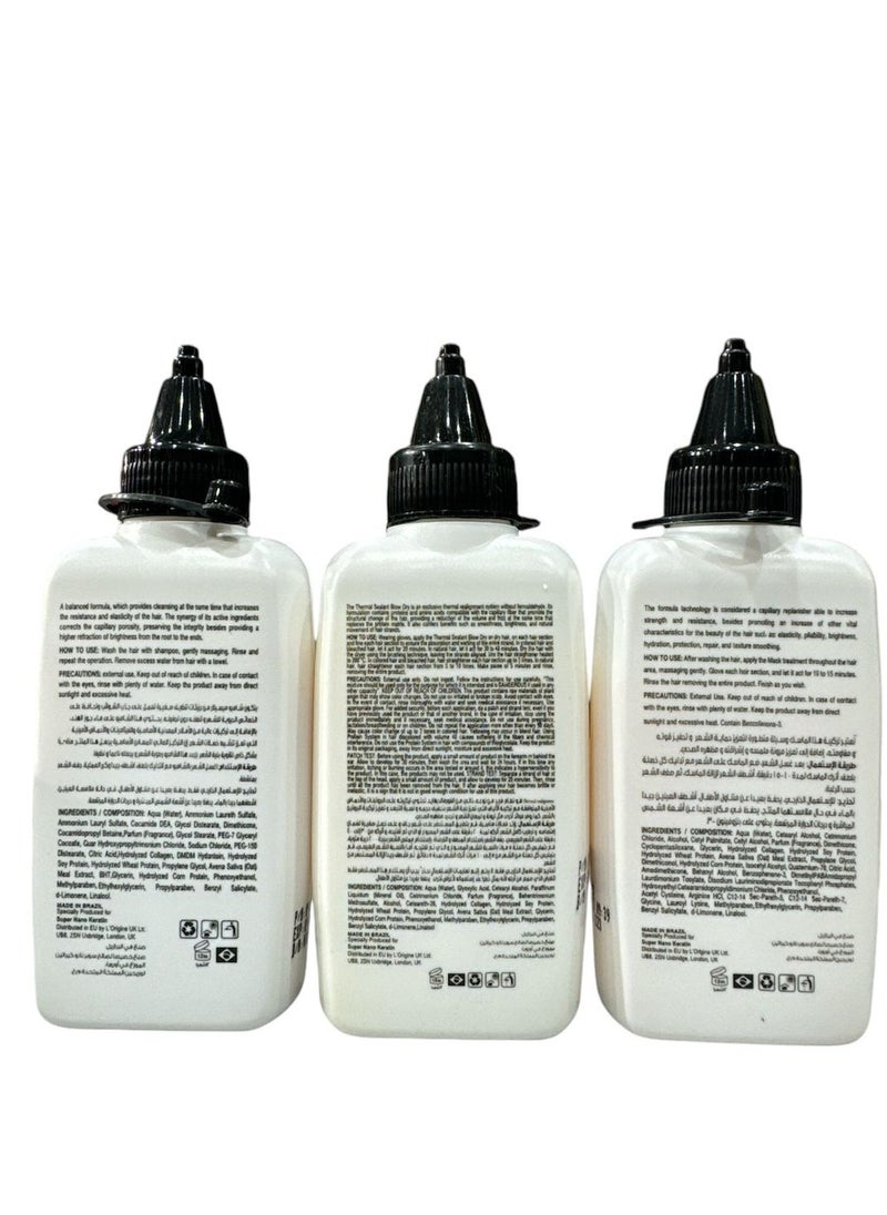 SUPER NANO KERATIN - PROTEIN NANO HAIR KERATIN KIT 3*100ML - Image 1