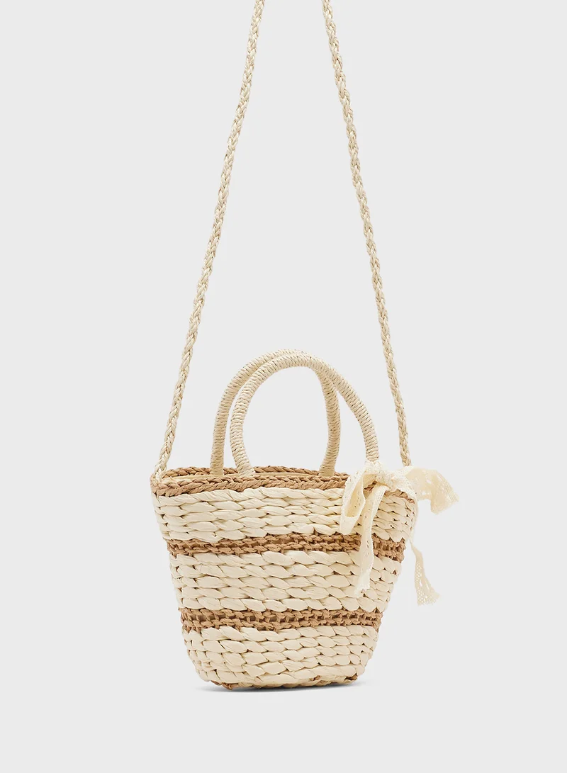Ginger Raffia Woven Structured Tote