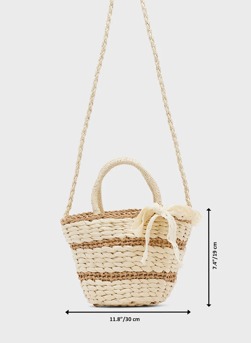 Ginger Raffia Woven Structured Tote