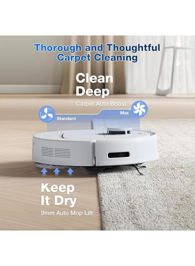 DEEBOT ECOVACS DEEBOT N30 PRO OMNI Robot Vacuum Cleaner with Mop Function, 10,000 Pa Suction Power, ZeroTangle 2.0 Technology, TruEdge™ Edge Cleaning, 60°C Hot Water Mop Cleaning, Hot Air Drying, White - Image 3