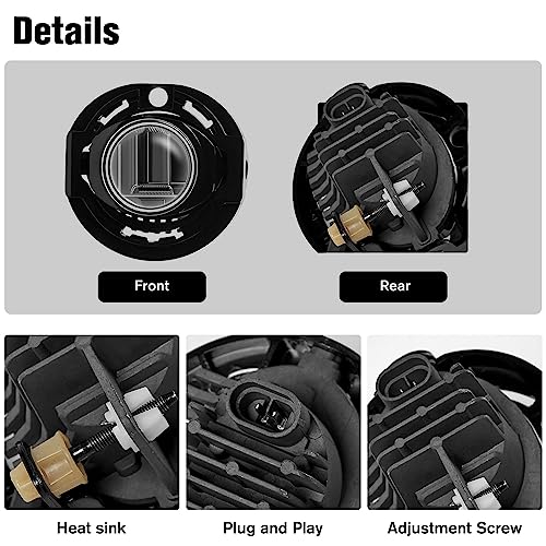 LitMiRaCle Fog Light Set for Dodge Charger and Chrysler 300 2015-2019 / Jeep Grand Cherokee 2014-2016 / Chrysler Pacifica 2017-2020, DRL LED Fog Light Clear Lens - Image 5