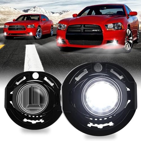 LitMiRaCle LitMiRaCle Fog Light Set for Dodge Charger and Chrysler 300  2015-2019 / Jeep Grand Cherokee 2014-2016 / Chrysler Pacifica 2017-2020,  DRL LED Fog Light Clear Lens | Best Price KSA | Riyadh, Jeddah