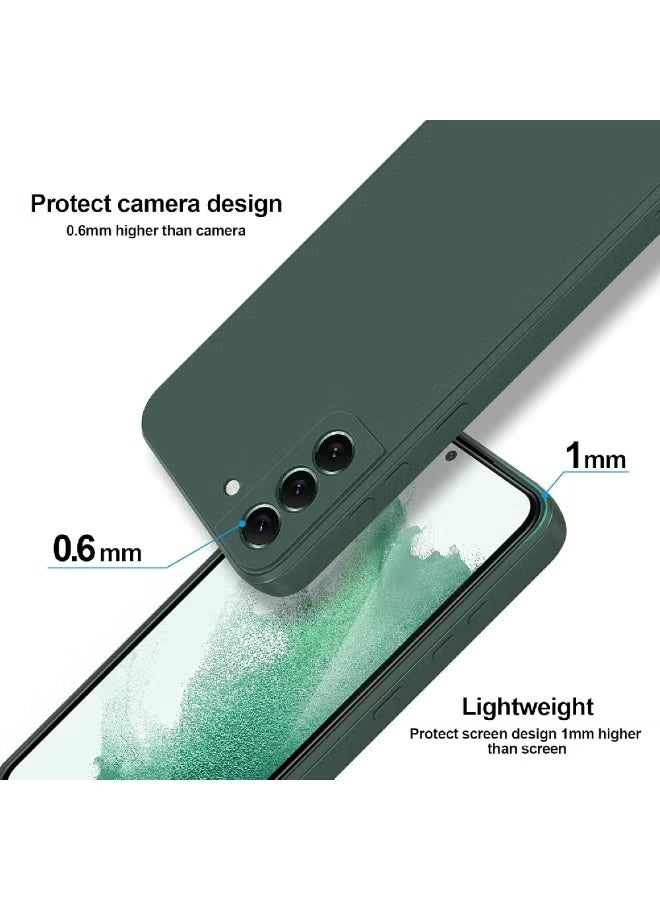 ZOOMEE Silicone Case Compatible with Samsung Galaxy S22 5G, Full Body Silky Soft Touch Phone Case with Camera Protection, Shockproof Cover with Microfiber Lining, Green - Image 4
