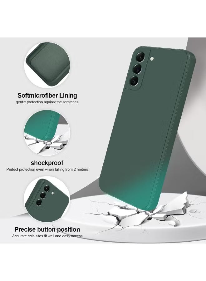 ZOOMEE Silicone Case Compatible with Samsung Galaxy S22 5G, Full Body Silky Soft Touch Phone Case with Camera Protection, Shockproof Cover with Microfiber Lining, Green - Image 2