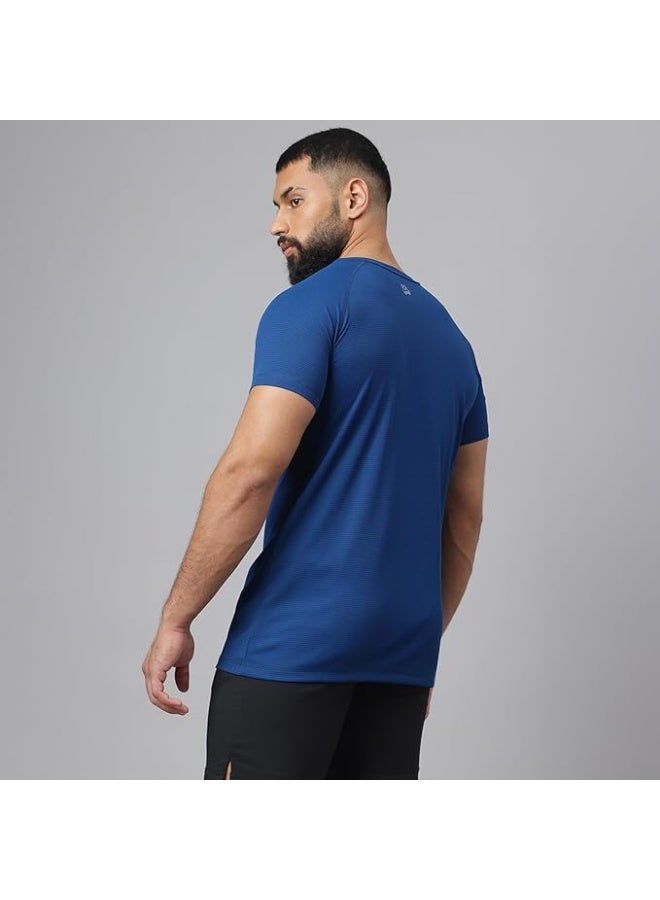 MuscleBlaze Half Sleeve Patterned Dry-Fit Active Tee for Men-L - Image 3