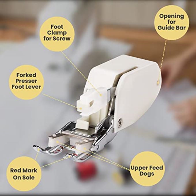 Kungfuking Open Toe Walking Foot W/Guide for Brother Even Feed Foot F033N F033 XC2214002 Pressure Foot - Image 2