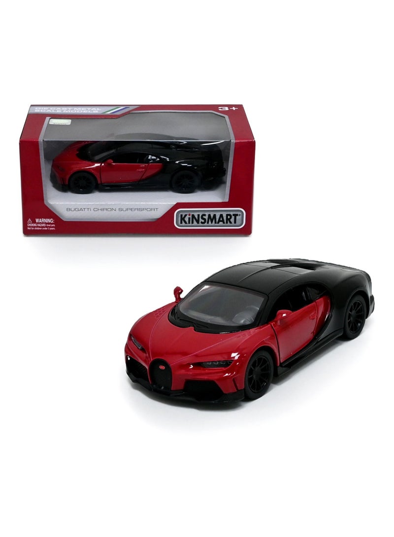 Kinsmart Bugatti Chiron Super Sport Car Die Cast Metal Doors Openable Pull Back Action Toy - Image 1