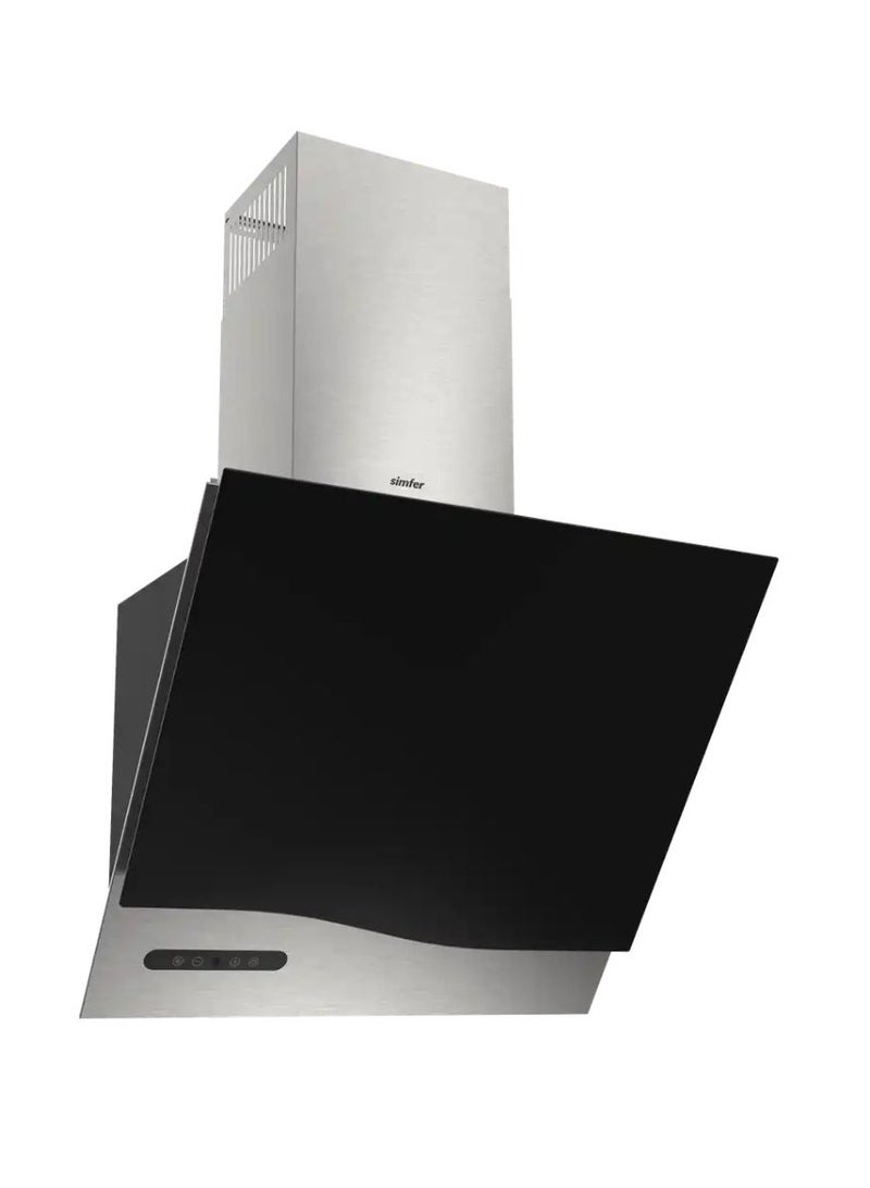 Kitchen Hood 60 cm | 650 m3 h Suction Power | Black Glass Stainless Steel Chimney Hood | 4 Speed Control | LED Lights | Low Noise Operation | Carbon Filter | Remote Control | SMF8689
