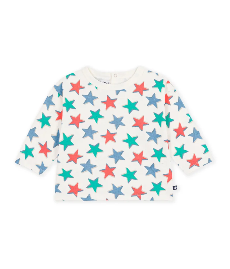 بيتي باتو Babies' Long-Sleeved Star-Print Cotton T-Shirt