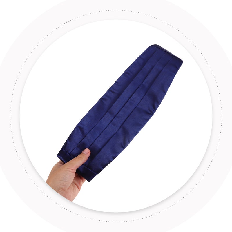 1 Set Men Cummerbund: Polyester Pocket Handkerchief Set - Formal Waist Sash And Pocket For Wedding Business Special Occasion - Image 2